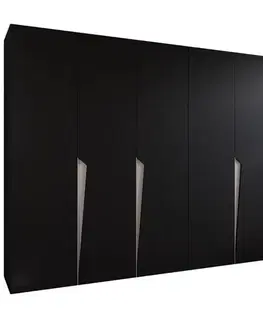 Šatníkové skrine Skriňa Piano 1-300 (2x150) čierna/kašmír