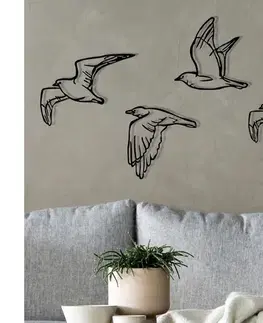 Obrazy  SADA 4x Nástenná dekorácia vtáci kov 279ENZ1292