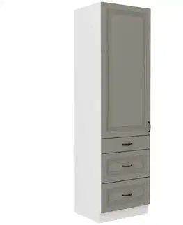 Kuchynské skrinky stojace Kuchynská skrinka Stilo claygrey/biely 60dks/210 3s 1f