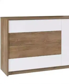 Komody do spálne Komoda Latika dub burgund/biela