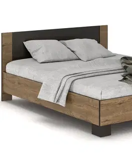 Postele NABBI Verify LB-160 manželská posteľ s roštom 160x200 cm dub april / wenge