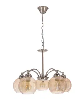 Stropná svetla Lampa wisząca MEDINA srebrna 5x60W E27klasyczna elegancja do salonu jadalni