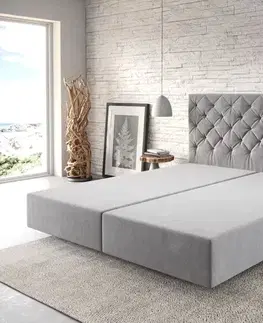Rámy postelí DELIFE Boxspring posteľ Dream-Great 180×200 cm mikrovlákno sivá