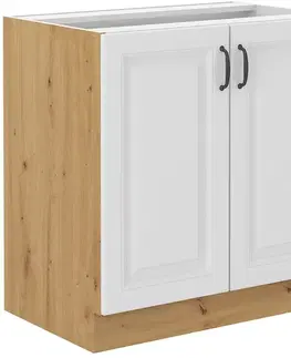 Kuchynské skrinky STELLA 80 dolná skrinka, biela/dub Artisan