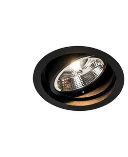 Zapustené svietidlá Okrúhly zapustený reflektor čierny nastaviteľný - Chuck 111