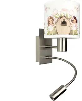 Svietidlá BRILAGI - LED flexibilná lampa BOBO 1xE27/25W/230V + LED/3W m. chróm/biela/ružová/víly BG1556+BG5586