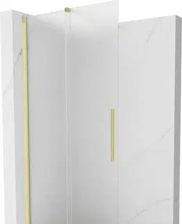 Sprchové dvere MEXEN/S - Velar Sprchová zástena posuvná Walk-in 120 x 200, dekor 8 mm, zlato kefovaná 871-120-000-33-55