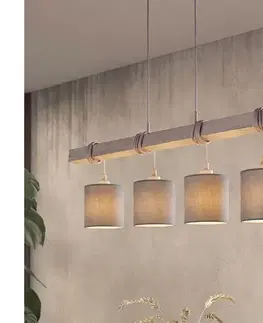 Svietidlá BRILAGI - LED luster na lanku NUBILA 4xE27/60W/230V svetlosivý 1xEG49927A+4xBG2454