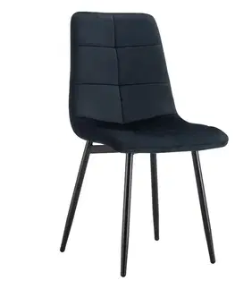 Jedálenské stoličky KONDELA Damia Typ 1 jedálenská stolička čierna (Velvet)