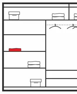 Šatníkové skrine TORINO 250 šatníková skriňa láva
