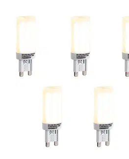 LED osvetlenie Sada 5 stmievateľných LED žiaroviek G9 s 3-stupňovým stmievaním, opál, 4,5 W, 500 lm, 2700 K