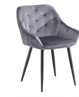 Čalúnené stoličky Stolička K487 velvet/kov popol 56x65x81