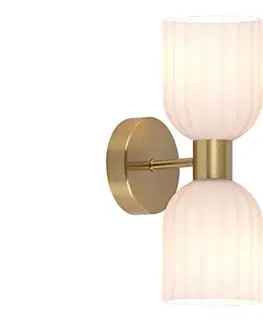 Svietidlá Light Prestige Nástenné svietidlo PIEGA 2xE14/10W/230V mosadz/biela LP-939/2W white