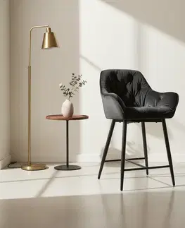 Kuchynské a jedálenské stoličky Signal Barová stolička CHERRY H-2 Velvet | čierna