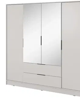 Šatníkové skrine Skriňa Kelly 4D so zrkadlom cashmere