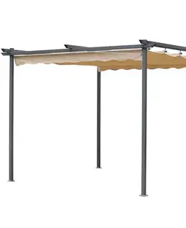 Záhradné pavilóny a stany Záhradný pavilón / pergola 2,6x2,6x2,2 m béžová