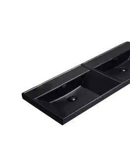 Umývadlá Nábytkové dvojumývadlo SAT B-Way 121x46 cm čierna matná dva otvory pre batériu SATBW212046BKM SATBW212046BKM