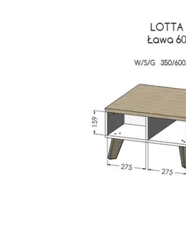 Konferenčné stolíky CAMA MEBLE Lotta 60 konferenčný stolík biela / dub sonoma