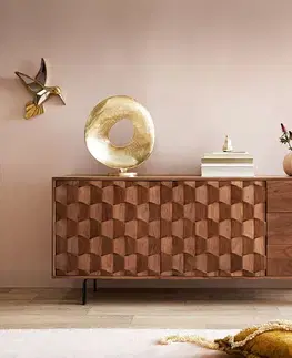 Komody DELIFE Komoda Fevo 175 cm akácia hnedá 2 dvierka 3 zásuvky podstava v tvare L