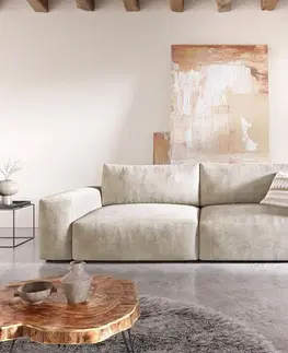 Veľké pohovky DELIFE Veľká pohovka Lanzo XL 270x130 cm manšester béžová
