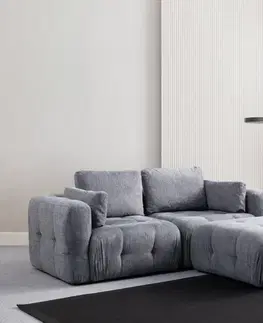 Sedacie súpravy Rohová sedacia súprava / Rohová pohovka Amaris 2 Seater With Pouffe - Grey