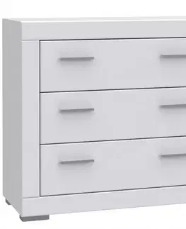 Komody do spálne Komoda Snow 3S SNWK23 biely mat