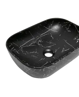 Umývadlá Umývadlo na dosku SAT Infinitio 45,5x32,5 cm mramor čierna mat bez prepadu SATINF4532MRBKM SATINF4532MRBKM