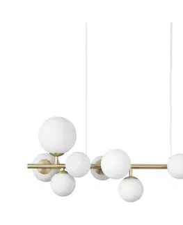Svietidlá Ideal Lux - LED Luster na lanku PERLAGE 10xG9/3W/230V 81 cm zlatá/biela 283791