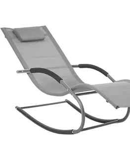 Záhradný nábytok Avenberg Záhradné hojdacie relaxačné kreslo Merida, sivé, 147 x 63 x 88 cm
