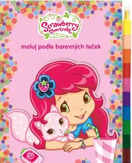 Nalepovačky, vystrihovačky, skladačky Maluj podle barevných teček + MAXI voskovka Strawberry
