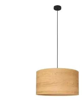 Svietidlá  Luster na lanku ALBA 1xE27/15W/230V pr. 45 cm hnedá/čierna W-KM 4525/1 BK + WOOD