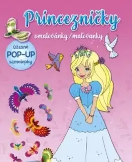 Nalepovačky, vystrihovačky, skladačky Princezničky – maľovanky ružový zošit (+ pop-up samolepky) - Kolektív autorov