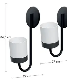 Kvetináče a truhlíky NABBI IKBH3S kvetináč na stenu (3 ks) biela / čierna