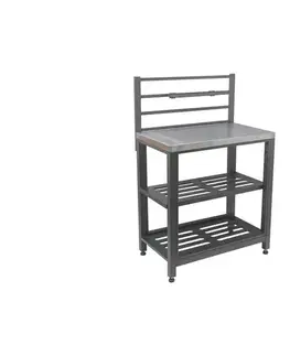 Záhradné stoličky a kreslá  Vonkajší stolový modul 80x47x123 cm čierny/nerezový 14128