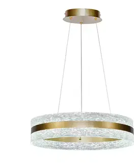 Stropná svetla CASTILLO 60 lampa wisząca złoty 35W LED 3000, 4500, 6500K kryształki bezbarwne