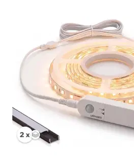 Záhradné lampy SmartLED SADA 1x LED pás so senzorom FLEX LED/3,6 W/4xAA, 2 m + 2x zapustený profil 1 m 2xSD0029+1xP227986
