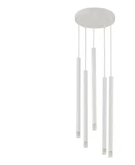 Svietidlá  Luster na lanku STALACTITE LASER 5xG9/3W/230V biela 33229