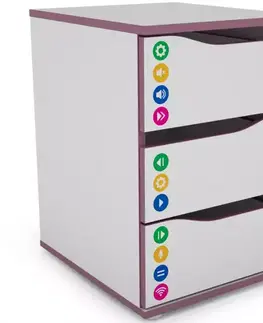Komody do detskej izby Komoda Matrix 40 3s biela/fialový
