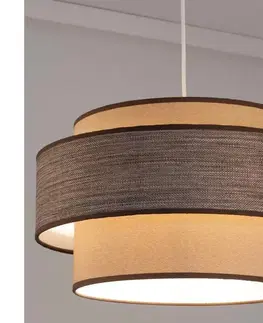 Svietidlá  Luster na lanku GRACE 1xE27/60W/230V pr. 40 cm béžová/hnedá 0668