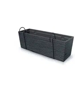 Kvetináče a truhlíky NABBI DFC600W plastový balkónový kvetináč 58 cm antracit