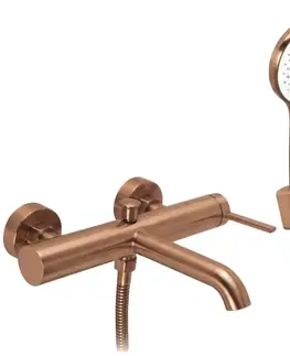 Kúpeľňové batérie REA - Vaňová nástenná batéria Rivo Brush Copper REA-B9339