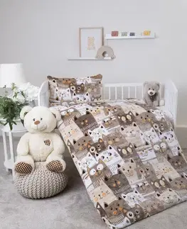 Detské obliečky MKLozkoviny.sk Obliečky mikroplyš do postieľky Exclusive - Mačacia invázia - 100 × 135 cm - 40 x 60 cm