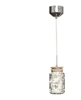 Svietidlá  142030 - LED Luster na lanku SHOCK LED/5W/230V lesklý chróm/drevo 142030