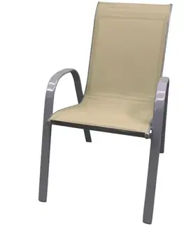 Záhradné kreslá s materiálovým sedadlom Záhradná stolička Berg 5 taupe