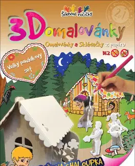 Nalepovačky, vystrihovačky, skladačky 3D omalovánky Velký pohádkový svět
