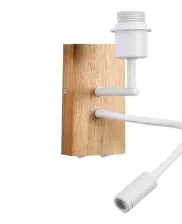 Svietidlá Brilagi - LED Flexibilná nástenná lampa NUBILA WOOD 1xE27/25W/230V + LED/3W dub/biela BRI132