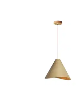 Svietidlá  Drevený luster na lanku 1xE27/60W/230V pr. 33 cm masív/dub/kaučukovník WRE011