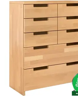 Komody do spálne Komoda drevená buk 8s Skandica Spectrum prírodná