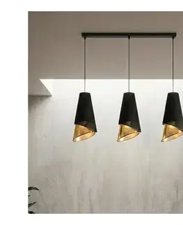 Svietidlá EMIBIG Luster na lanku MODA 3xE27/15W/230V čierna/zlatá 1617/3