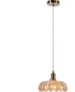 Svietidlá Markslöjd 108858 - Luster na lanku KURAGE 1xE27/40W/230V mosadz/dymová béžová 108858